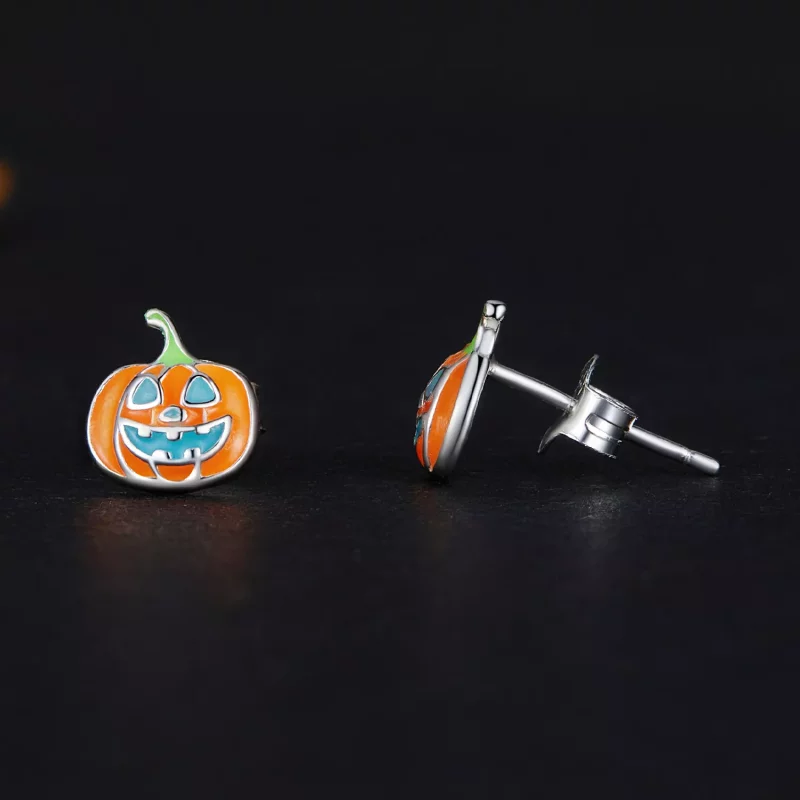 (afbeelding voor) Pandora Stijl Glow-In-The-Dark Pompoen Oorbellen met Persoonlijke Studs - SCE164 - Bekijken 4