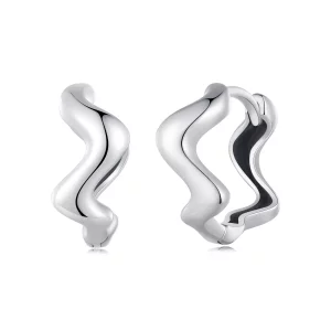 Pandora Stijl Golvende Hoepeloorbellen - SCE1624 (afbeelding voor) Pandora Stijl Golvende Hoepeloorbellen - SCE1624