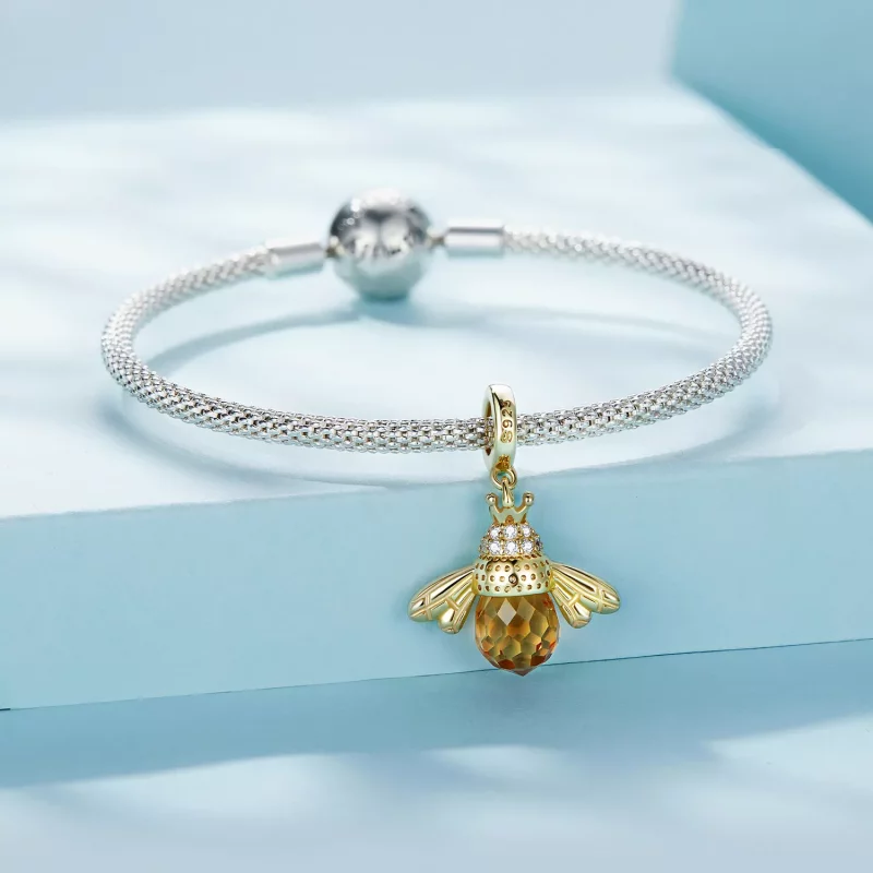 (afbeelding voor) Pandora Stijl Gouden Bij Dangle - SCC035-B - Bekijken 3