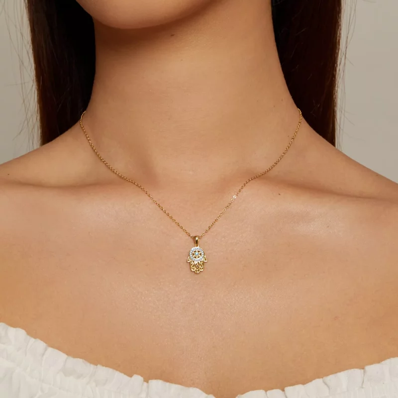 (afbeelding voor) Pandora Stijl Gouden Fatima's Beschermende Halsketting - SCN264-B - Bekijken 5