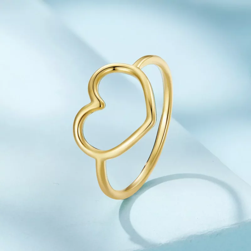 (afbeelding voor) Pandora-stijl Gouden Hartvormige Ring - SCR641-B - Bekijken 2