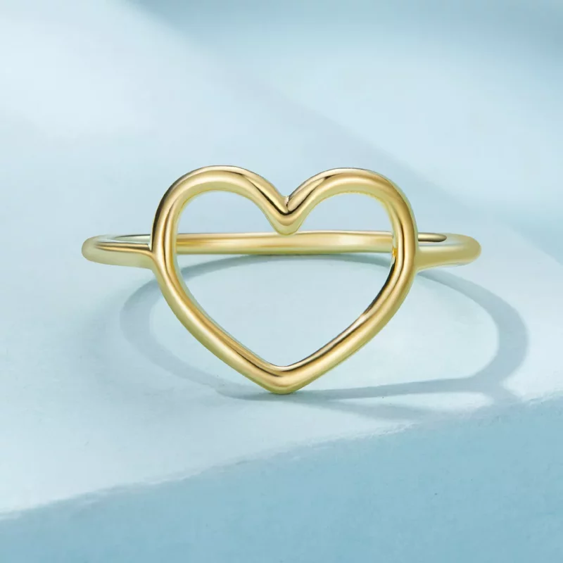 (afbeelding voor) Pandora-stijl Gouden Hartvormige Ring - SCR641-B - Bekijken 3