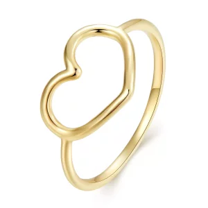 Pandora-stijl Gouden Hartvormige Ring - SCR641-B (afbeelding voor) Pandora-stijl Gouden Hartvormige Ring - SCR641-B