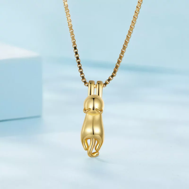 (afbeelding voor) Pandora-stijl Gouden Kitten Ketting - SCN032-B - Bekijken 2