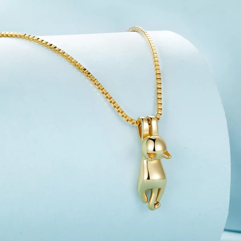 (afbeelding voor) Pandora-stijl Gouden Kitten Ketting - SCN032-B - Bekijken 3