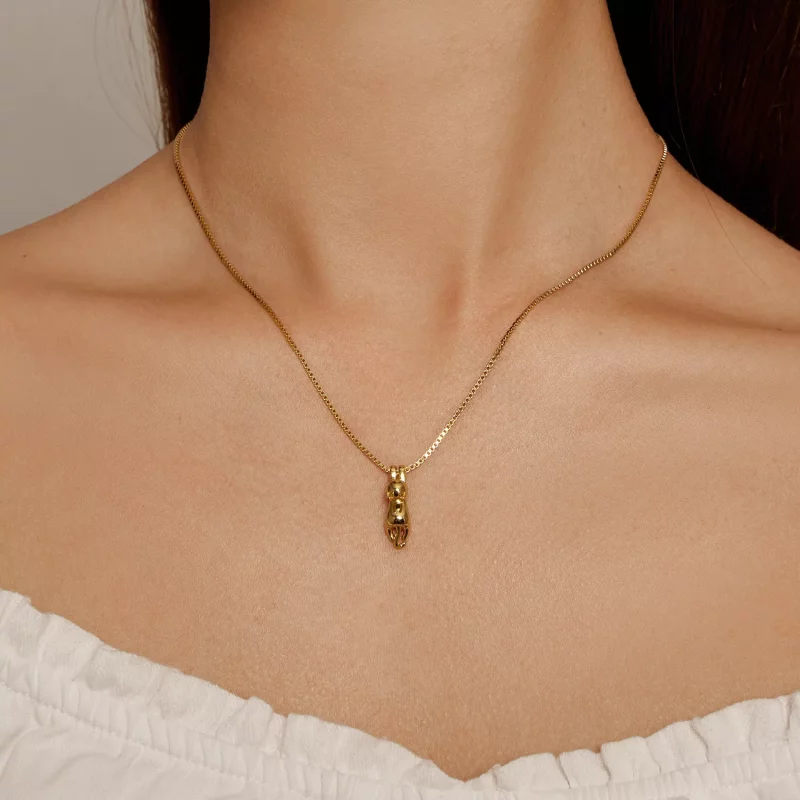 (afbeelding voor) Pandora-stijl Gouden Kitten Ketting - SCN032-B - Bekijken 4