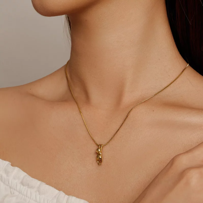 (afbeelding voor) Pandora-stijl Gouden Kitten Ketting - SCN032-B - Bekijken 5