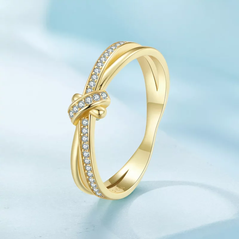 (afbeelding voor) Pandora Stijl Gouden Knoop Ring - SCR896-B - Bekijken 2