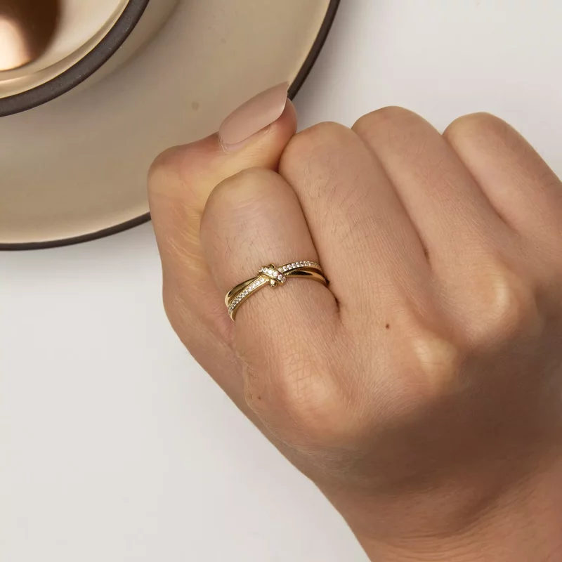 (afbeelding voor) Pandora Stijl Gouden Knoop Ring - SCR896-B - Bekijken 6