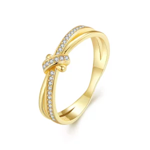 (afbeelding voor) Pandora Stijl Gouden Knoop Ring - SCR896-B