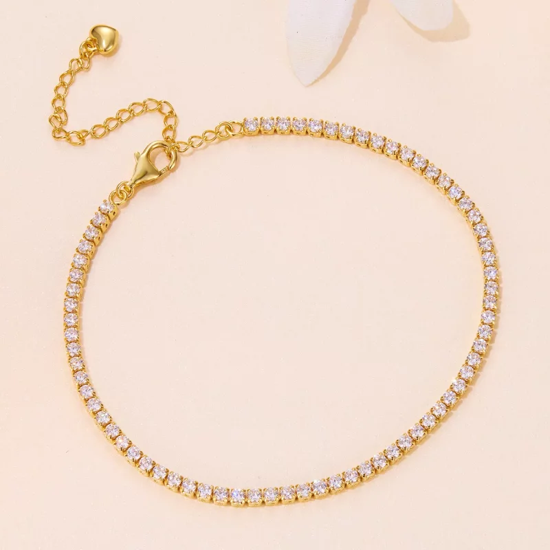 (afbeelding voor) Pandora-stijl Gouden Uitstekende Zirkoon Ketting Armband - BSB097-B - Bekijken 2