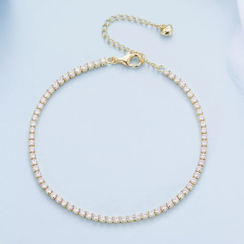 (afbeelding voor) Pandora-stijl Gouden Uitstekende Zirkoon Ketting Armband - BSB097-B - Bekijken 5