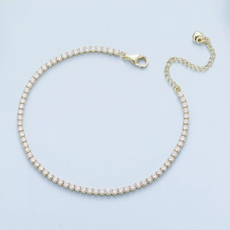 (afbeelding voor) Pandora-stijl Gouden Uitstekende Zirkoon Ketting Armband - BSB097-B - Bekijken 6
