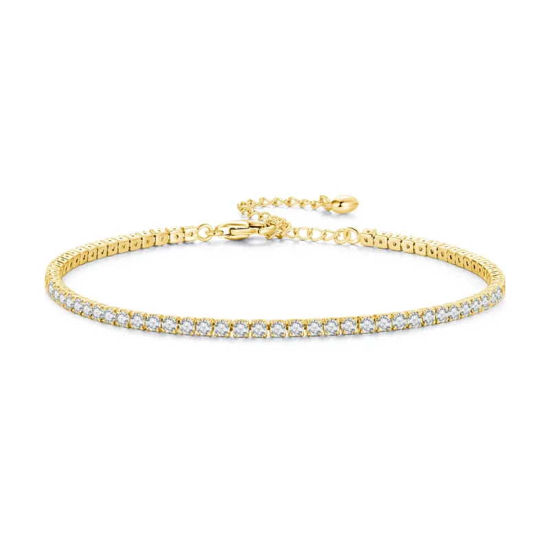 (afbeelding voor) Pandora-stijl Gouden Uitstekende Zirkoon Ketting Armband - BSB097-B - Bekijken 9