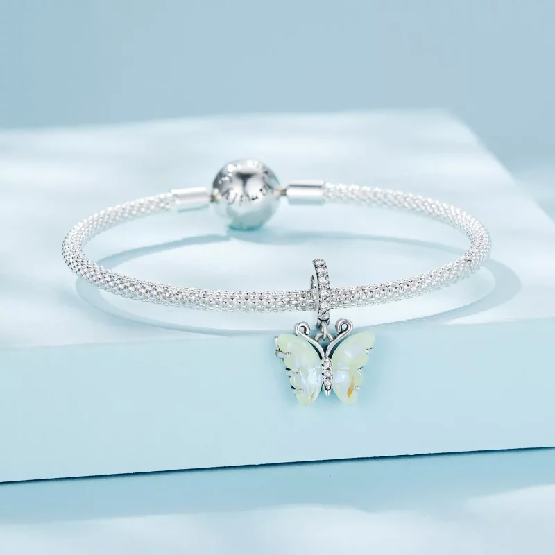 (afbeelding voor) Pandora Stijl Groene Aurora Vlinder Hanger - SCC2305-GN - Bekijken 3