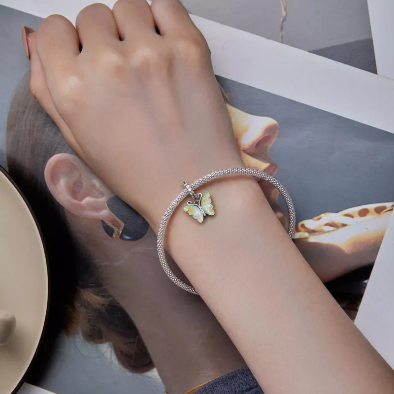 (afbeelding voor) Pandora Stijl Groene Aurora Vlinder Hanger - SCC2305-GN - Bekijken 5