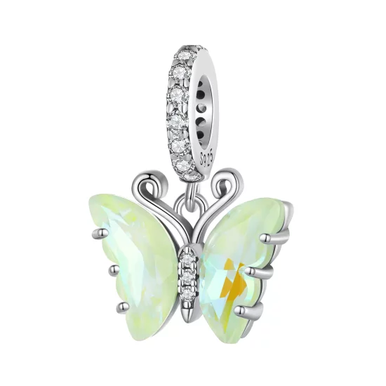 (afbeelding voor) Pandora Stijl Groene Aurora Vlinder Hanger - SCC2305-GN