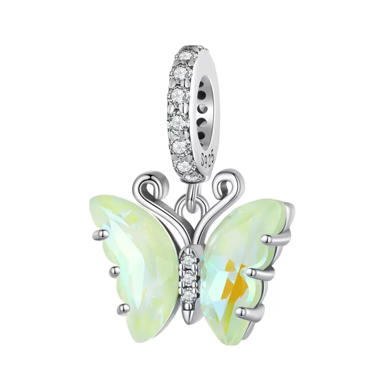 (afbeelding voor) Pandora Stijl Groene Aurora Vlinder Hanger - SCC2305-GN