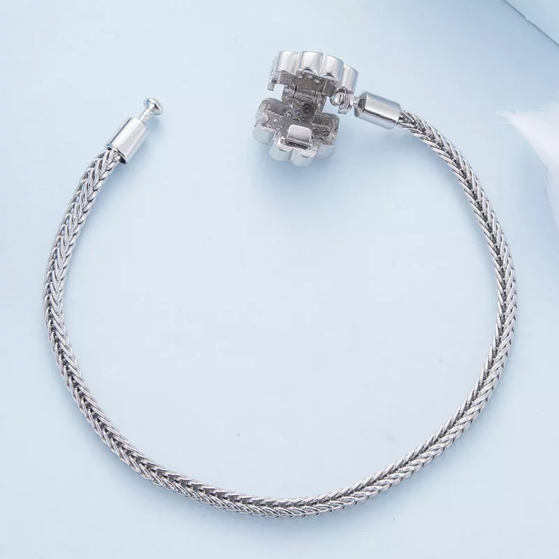 (afbeelding voor) Pandora Stijl Groene Zirkonia Geluksklaver Ketting Armband - BSB119 - Bekijken 4