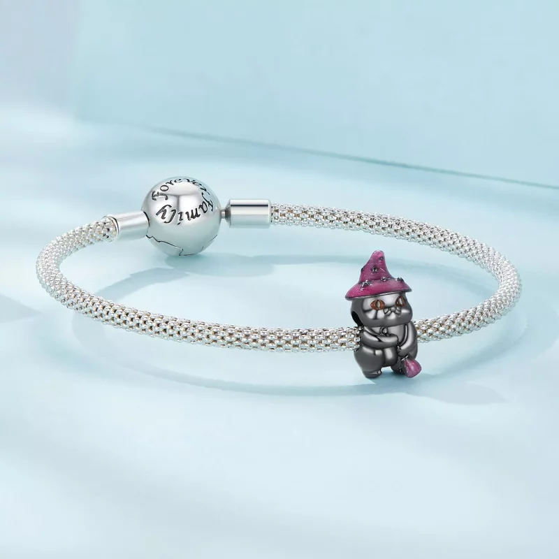 (afbeelding voor) Pandora-stijl Halloween Heksenkat Bedel - SCC2625 - Bekijken 5