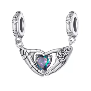 Pandora-stijl Halloween Skull Hands Dangle - SCC2607 (afbeelding voor) Pandora-stijl Halloween Skull Hands Dangle - SCC2607