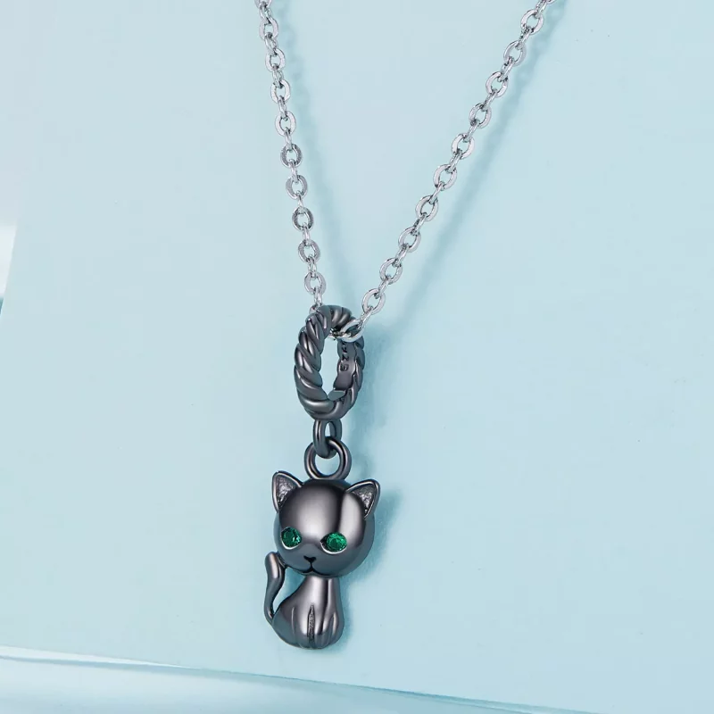 (afbeelding voor) Pandora Stijl Hangende Kat - SCX122-D - Bekijken 2