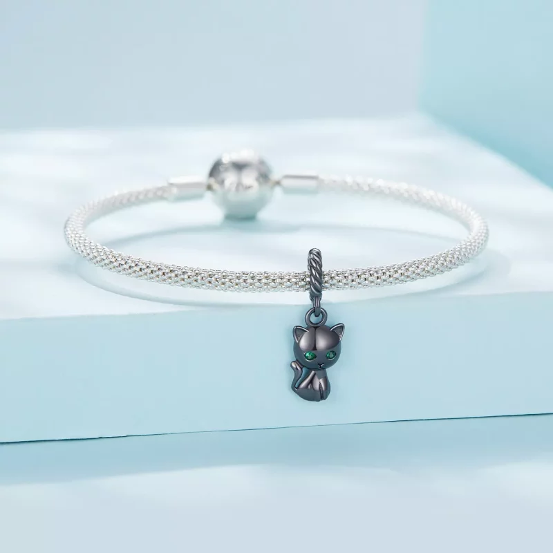 (afbeelding voor) Pandora Stijl Hangende Kat - SCX122-D - Bekijken 3