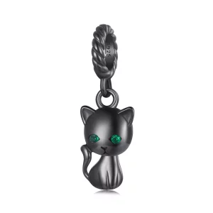 Pandora Stijl Hangende Kat - SCX122-D (afbeelding voor) Pandora Stijl Hangende Kat - SCX122-D