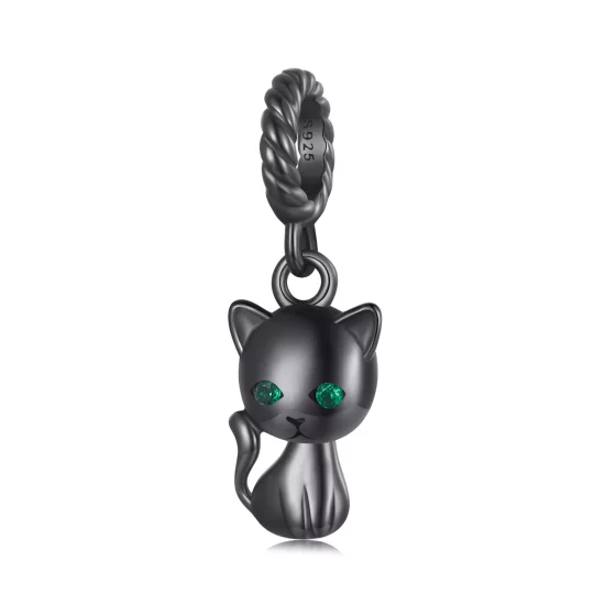 (afbeelding voor) Pandora Stijl Hangende Kat - SCX122-D