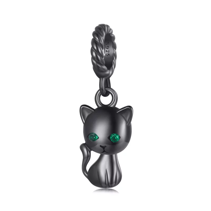 (afbeelding voor) Pandora Stijl Hangende Kat - SCX122-D
