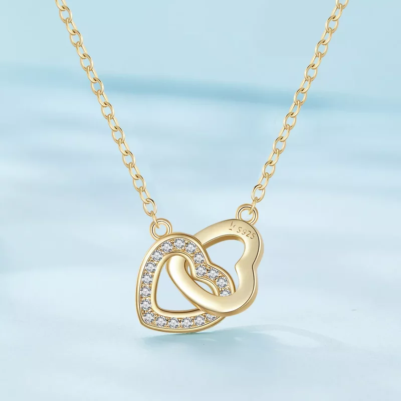 (afbeelding voor) Pandora Stijl Hart op Hart-925 Zilveren Ketting - SCN181-B - Bekijken 2