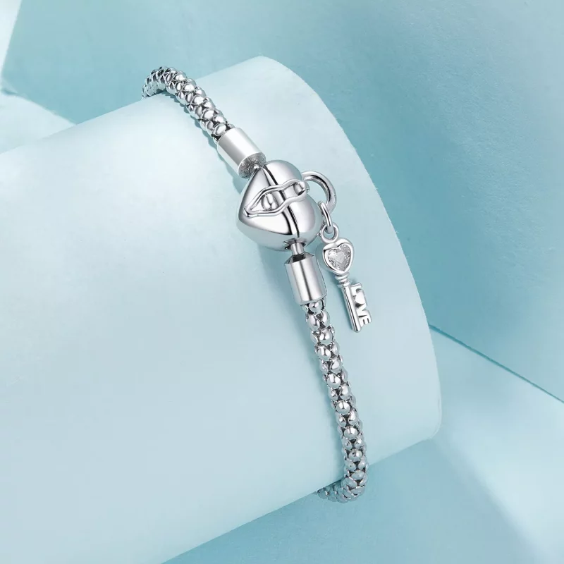 (afbeelding voor) Pandora Stijl Hart Sleutelhanger Armband - SCB259 - Bekijken 2