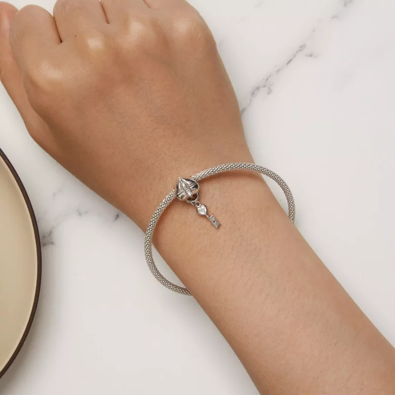(afbeelding voor) Pandora Stijl Hart Slot Sleutel Bedel - SCC2580 - Bekijken 7