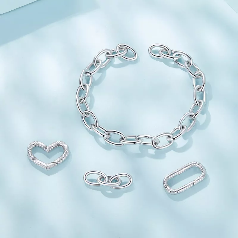 (afbeelding voor) Pandora Stijl Harten Ketting Armband - SCB258 - Bekijken 4
