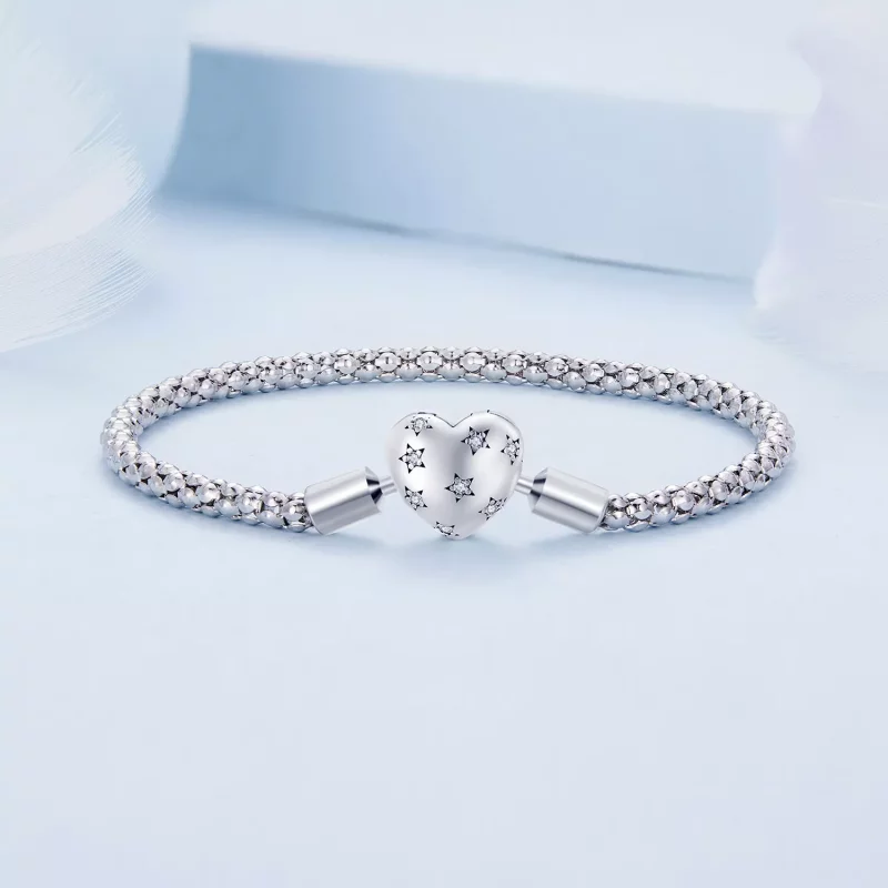 (afbeelding voor) Pandora-stijl hartvormige basisketting armband - BSB135 - Bekijken 2