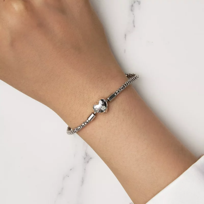 (afbeelding voor) Pandora-stijl hartvormige basisketting armband - BSB135 - Bekijken 5