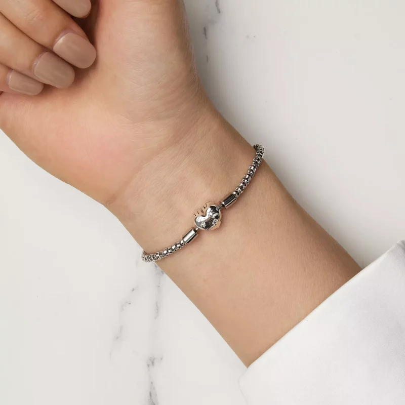 (afbeelding voor) Pandora-stijl hartvormige basisketting armband - BSB135 - Bekijken 6