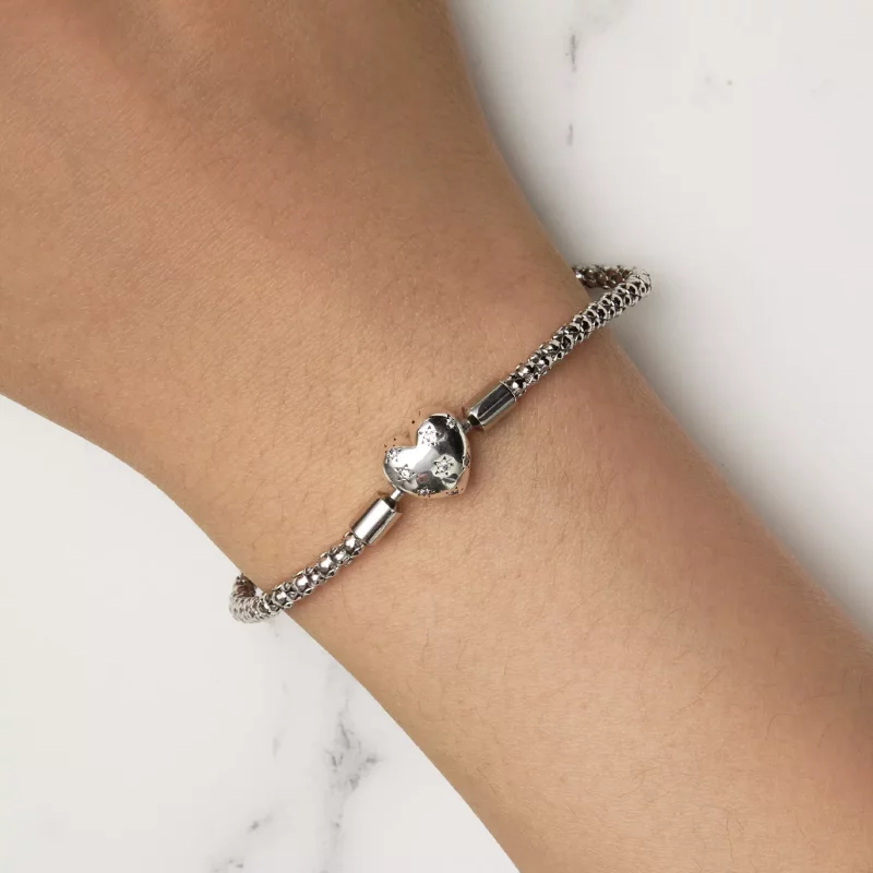 (afbeelding voor) Pandora-stijl hartvormige basisketting armband - BSB135 - Bekijken 7