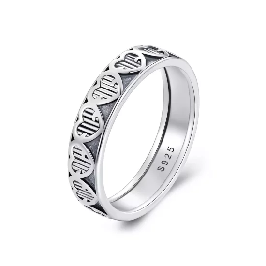(afbeelding voor) Pandora Stijl Hartvormige Ingelegde Ring - SCR964