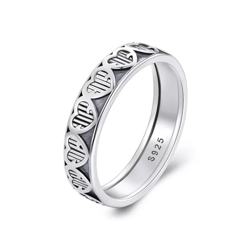 (afbeelding voor) Pandora Stijl Hartvormige Ingelegde Ring - SCR964