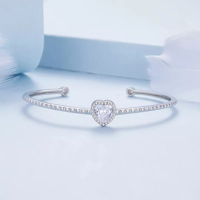 (afbeelding voor) Pandora Stijl Hartvormige Open Armband - BSB131 - Bekijken 3