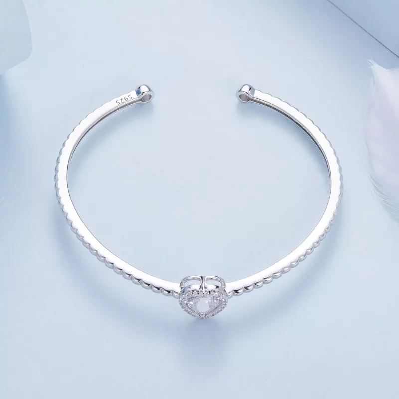 (afbeelding voor) Pandora Stijl Hartvormige Open Armband - BSB131 - Bekijken 4