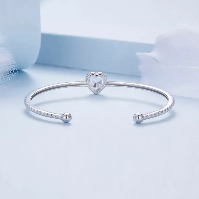 (afbeelding voor) Pandora Stijl Hartvormige Open Armband - BSB131 - Bekijken 5