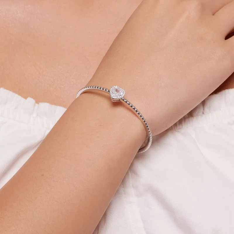(afbeelding voor) Pandora Stijl Hartvormige Open Armband - BSB131 - Bekijken 6