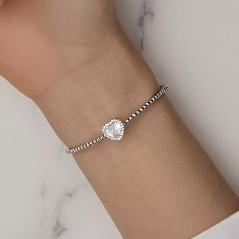 (afbeelding voor) Pandora Stijl Hartvormige Open Armband - BSB131 - Bekijken 8
