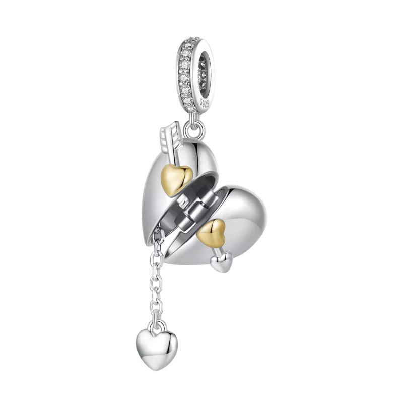 (afbeelding voor) Pandora-stijl Hartvormige Openable Dangle - BSC804 - Bekijken 3
