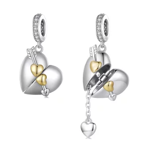 (afbeelding voor) Pandora-stijl Hartvormige Openable Dangle - BSC804