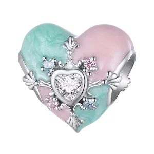 Pandora Stijl Hartvormige Paasbedel - BSC782 (afbeelding voor) Pandora Stijl Hartvormige Paasbedel - BSC782