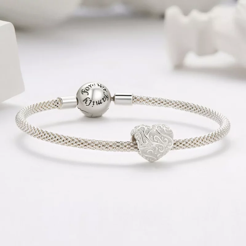 (afbeelding voor) Pandora Stijl Hartvormige Patroon Bedel - SCC2618 - Bekijken 5
