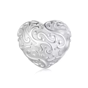 Pandora Stijl Hartvormige Patroon Bedel - SCC2618 (afbeelding voor) Pandora Stijl Hartvormige Patroon Bedel - SCC2618